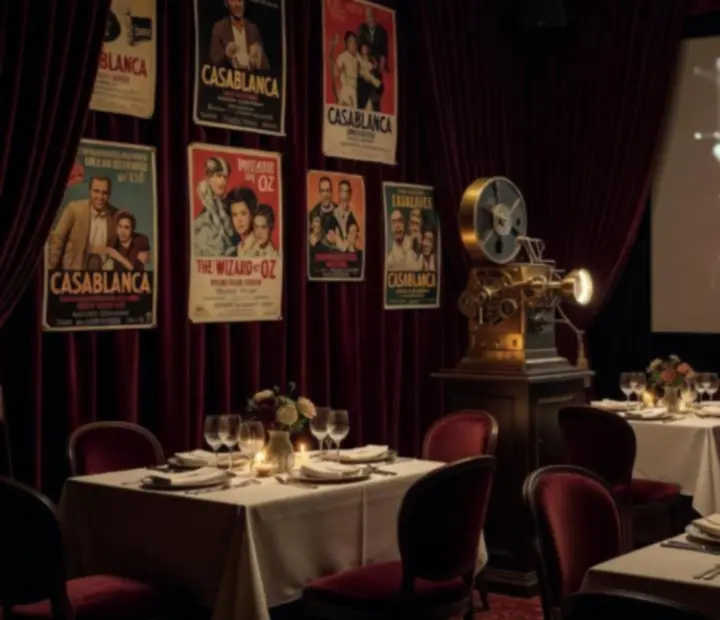 Klasszikus filmművészeti hangulat retro vetítővászonnal